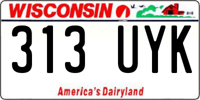 WI license plate 313UYK