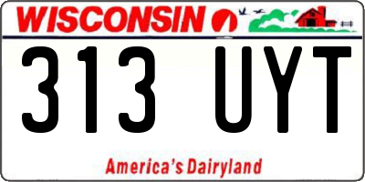 WI license plate 313UYT