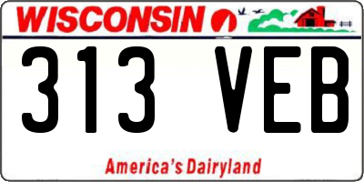 WI license plate 313VEB