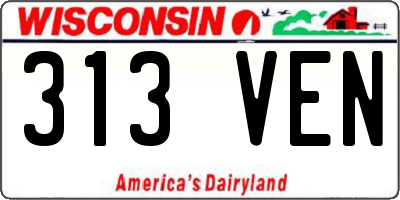 WI license plate 313VEN