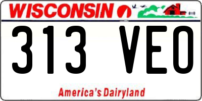 WI license plate 313VEO