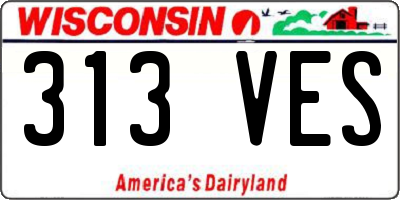 WI license plate 313VES