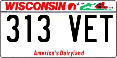 WI license plate 313VET