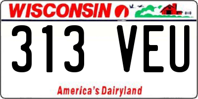 WI license plate 313VEU