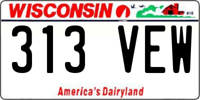 WI license plate 313VEW