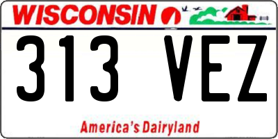 WI license plate 313VEZ