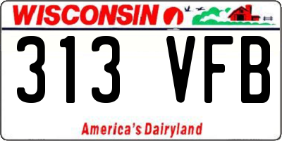 WI license plate 313VFB