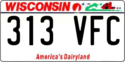 WI license plate 313VFC