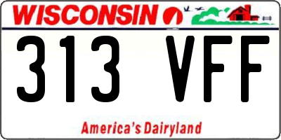 WI license plate 313VFF