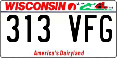 WI license plate 313VFG
