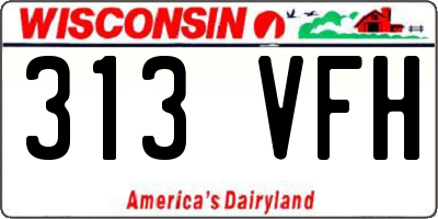 WI license plate 313VFH