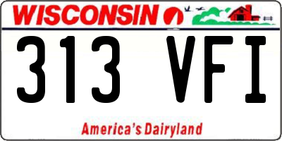 WI license plate 313VFI