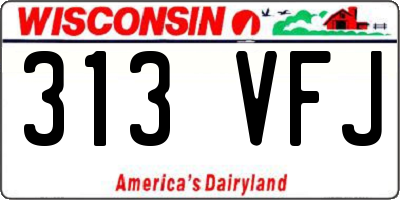 WI license plate 313VFJ