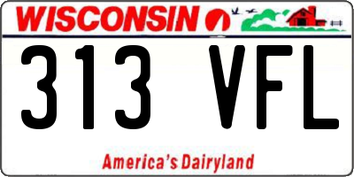 WI license plate 313VFL