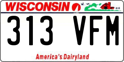 WI license plate 313VFM