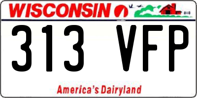 WI license plate 313VFP