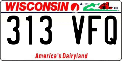WI license plate 313VFQ