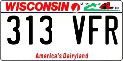 WI license plate 313VFR