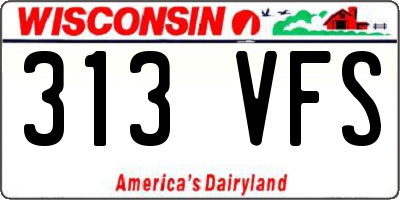 WI license plate 313VFS