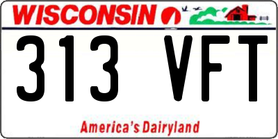 WI license plate 313VFT