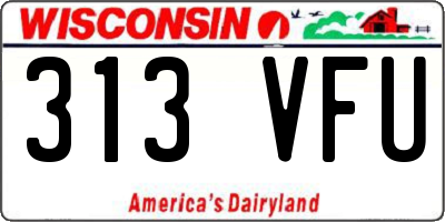 WI license plate 313VFU