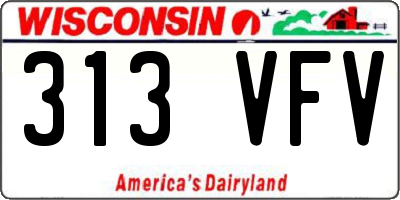 WI license plate 313VFV