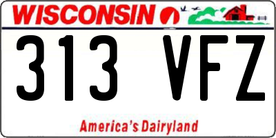 WI license plate 313VFZ