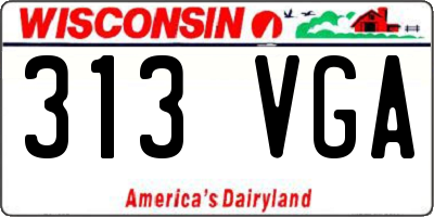 WI license plate 313VGA