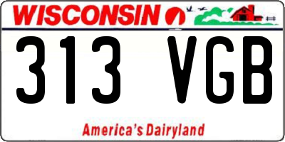 WI license plate 313VGB