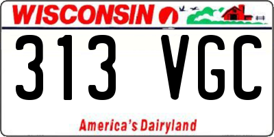 WI license plate 313VGC