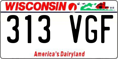 WI license plate 313VGF