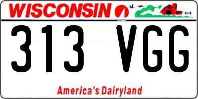 WI license plate 313VGG