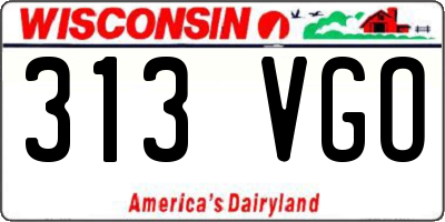 WI license plate 313VGO