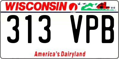WI license plate 313VPB
