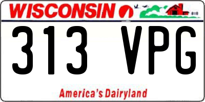 WI license plate 313VPG