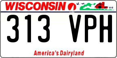 WI license plate 313VPH