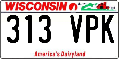 WI license plate 313VPK
