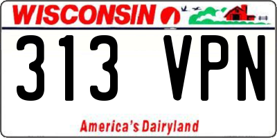 WI license plate 313VPN