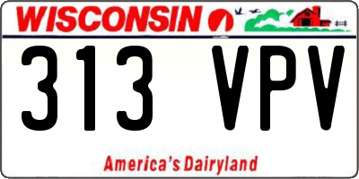 WI license plate 313VPV