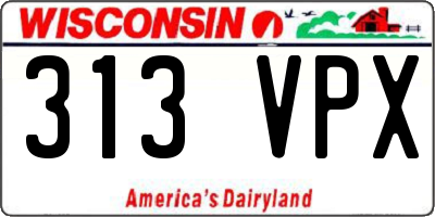 WI license plate 313VPX