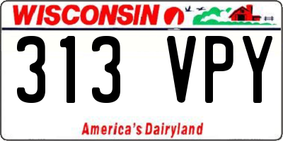 WI license plate 313VPY