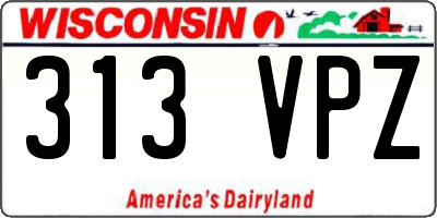 WI license plate 313VPZ