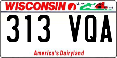 WI license plate 313VQA