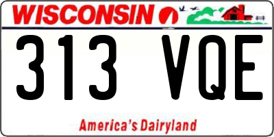 WI license plate 313VQE