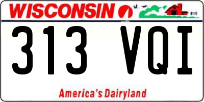 WI license plate 313VQI