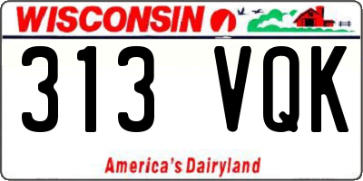 WI license plate 313VQK