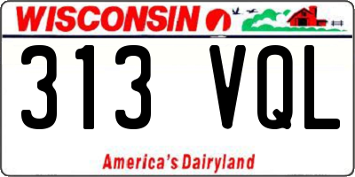 WI license plate 313VQL