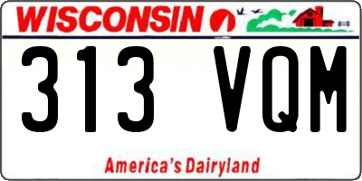 WI license plate 313VQM