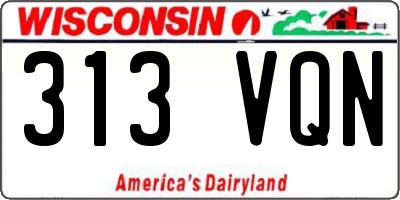WI license plate 313VQN