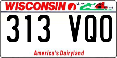 WI license plate 313VQO